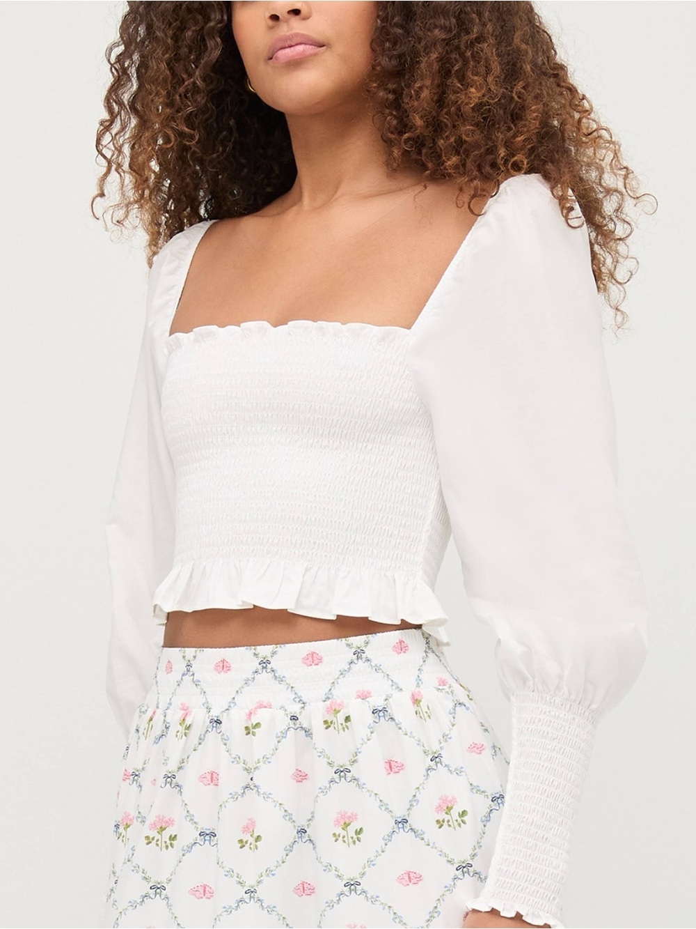 HILL HOUSE The Grace Nap Top Smocked Juliet Sleeves Worn Once